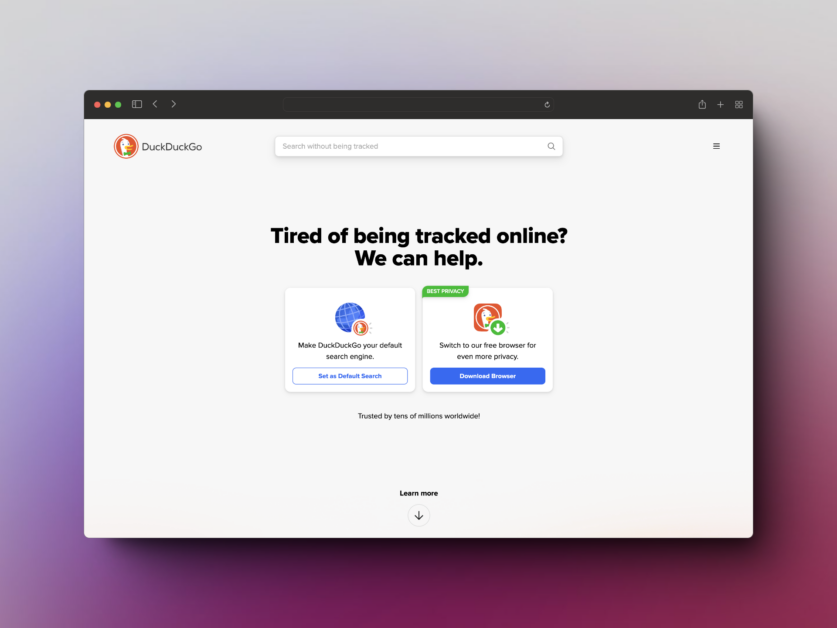privacy search engine - duckduck go
