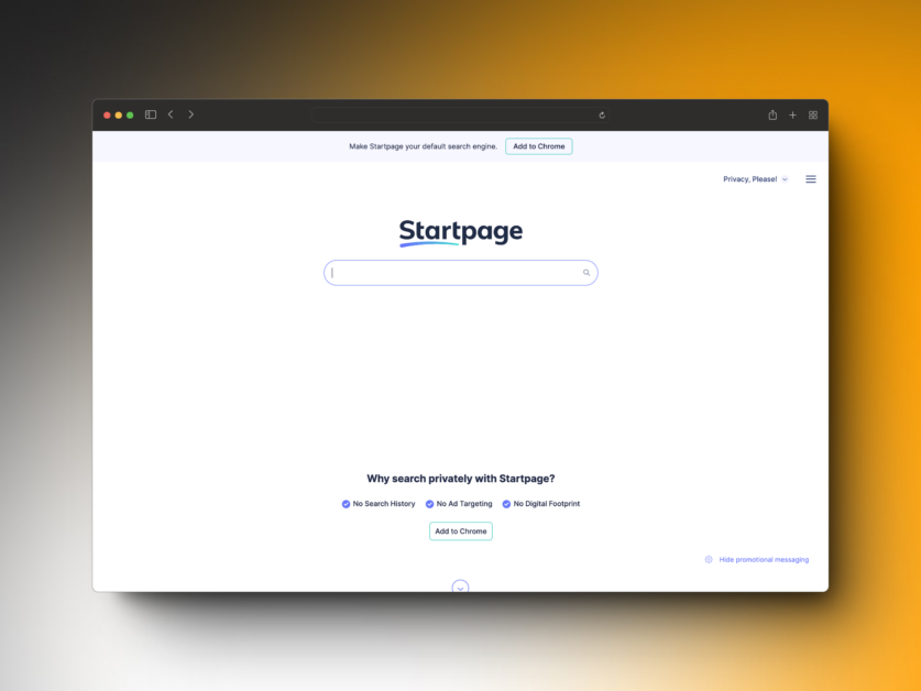 privacy search engine - startpage